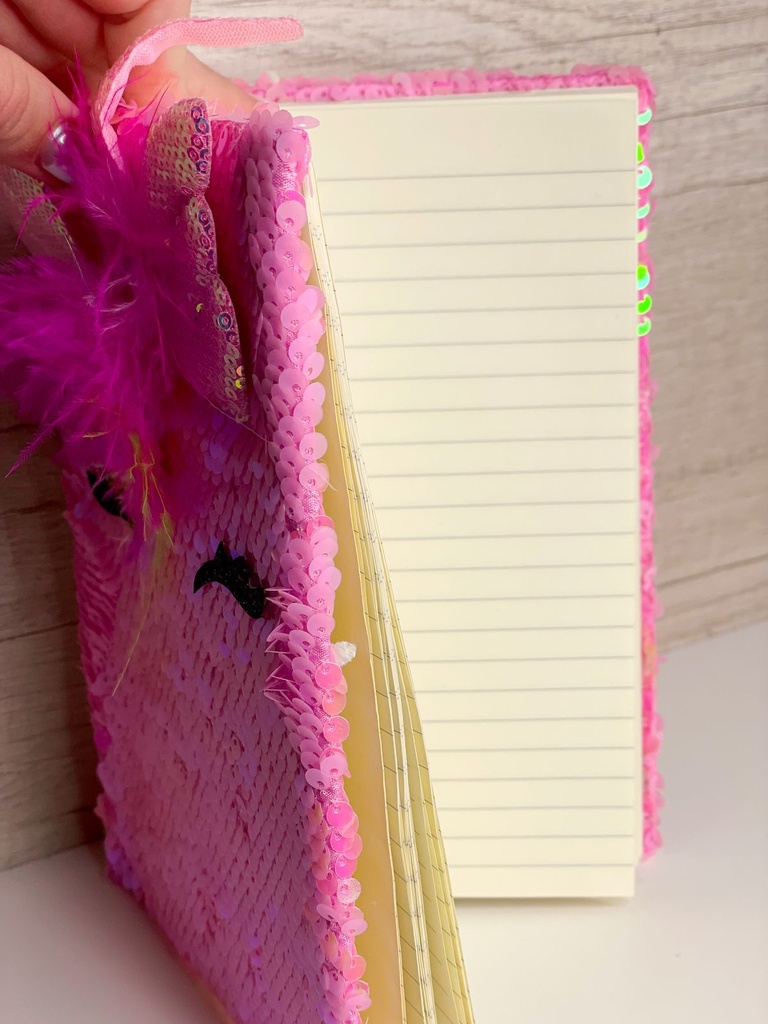 Anotador unicornio con lentejuelas