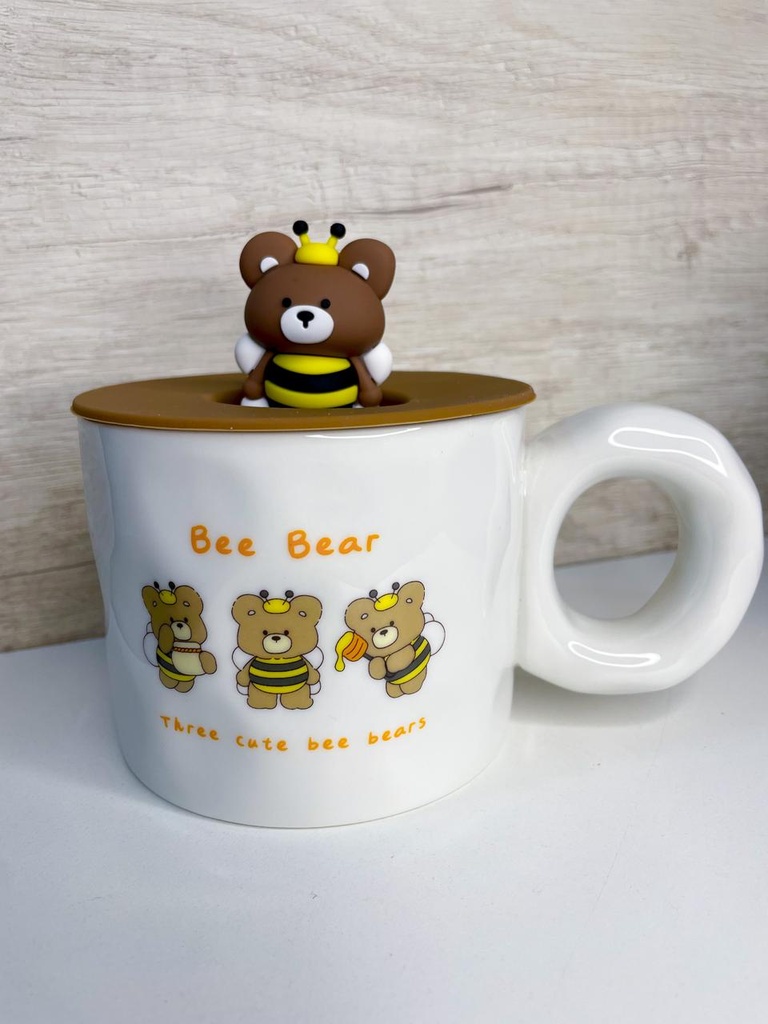 Taza oso abeja c/tapa