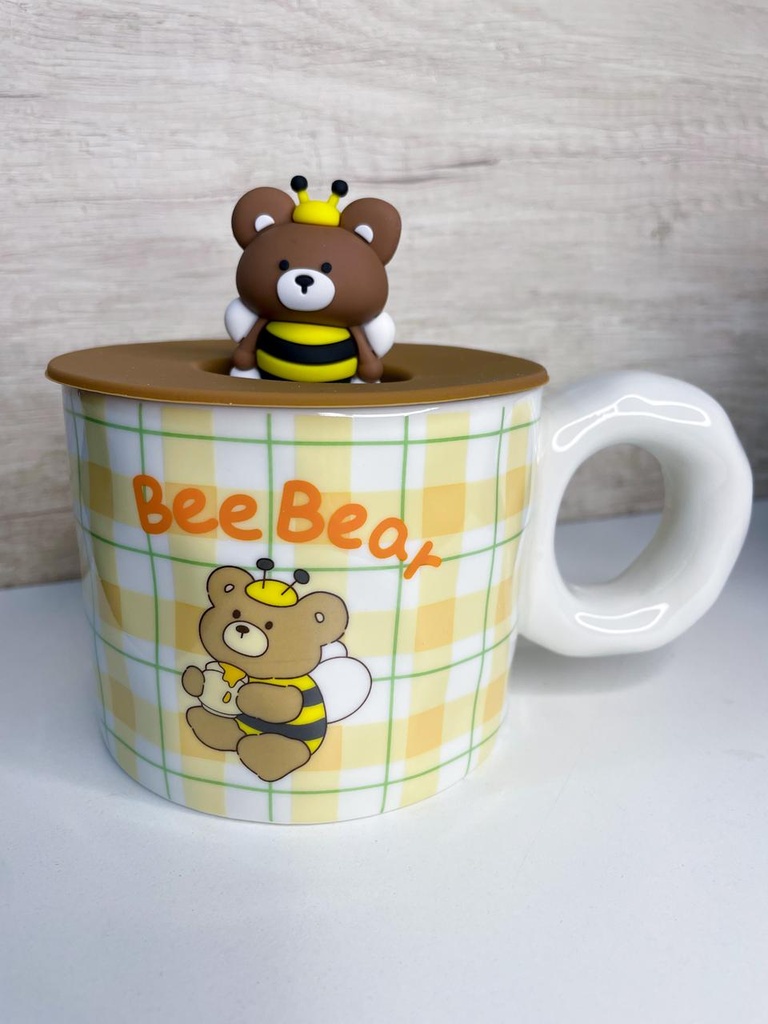Taza oso abeja c/tapa