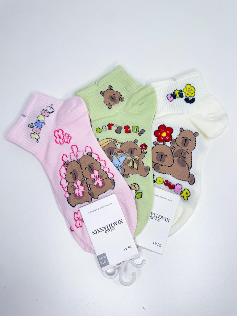 Medias capybara colores pasteles