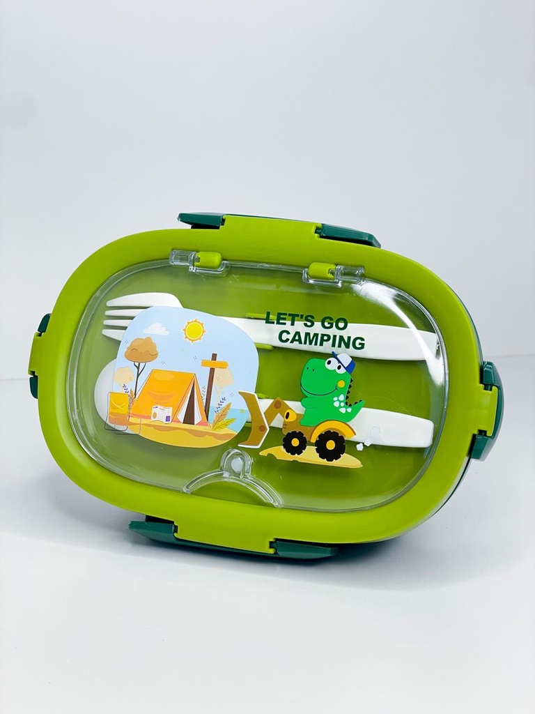 Lunchera dinosaurio + cubierto