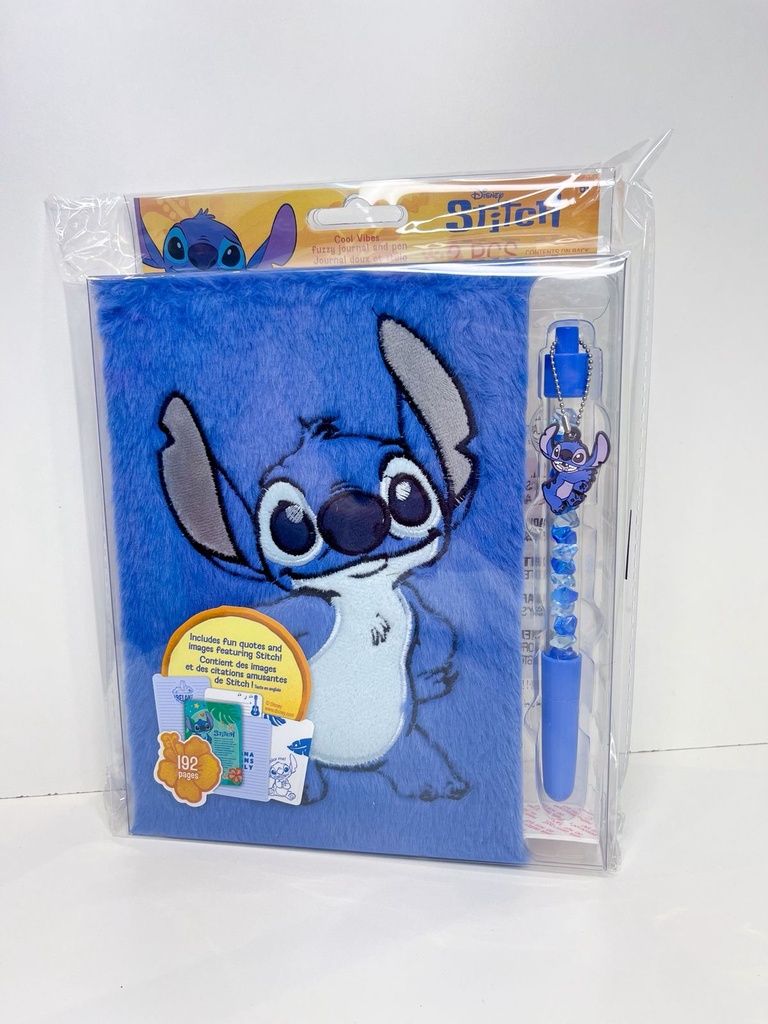 Cuaderno de peluche con lapicera stitch