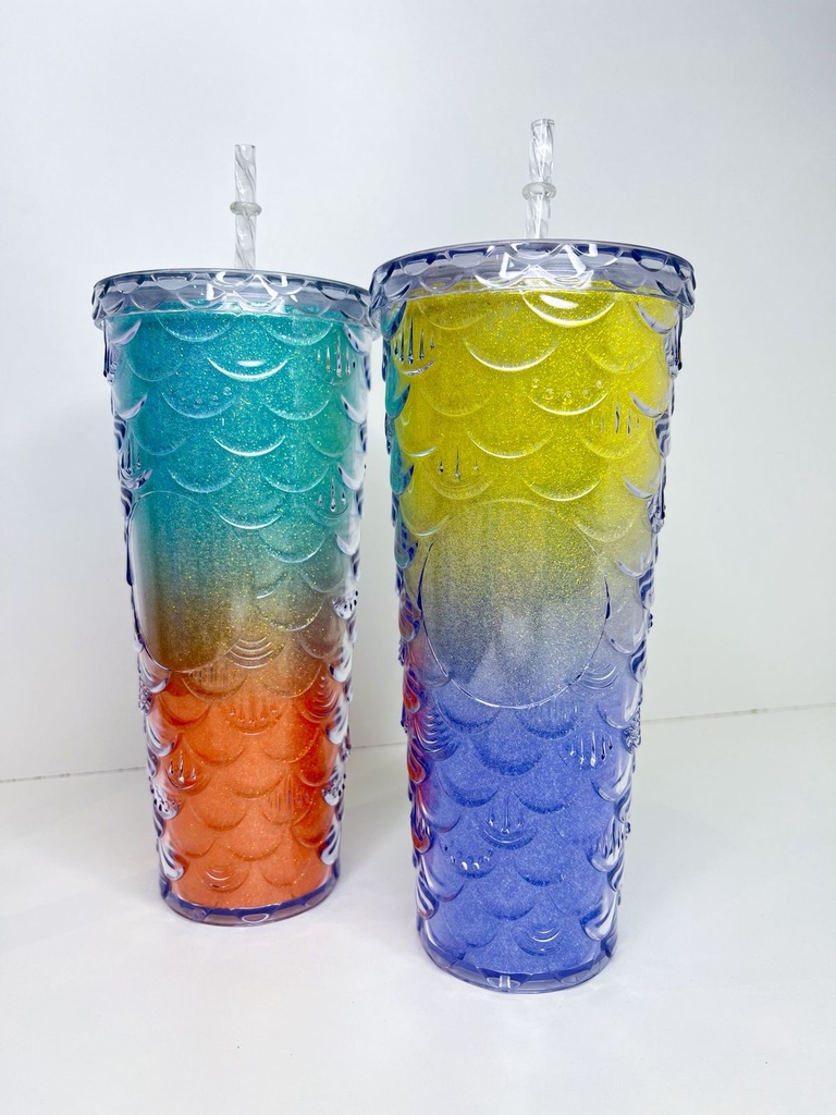 Vaso alto cola de sirena