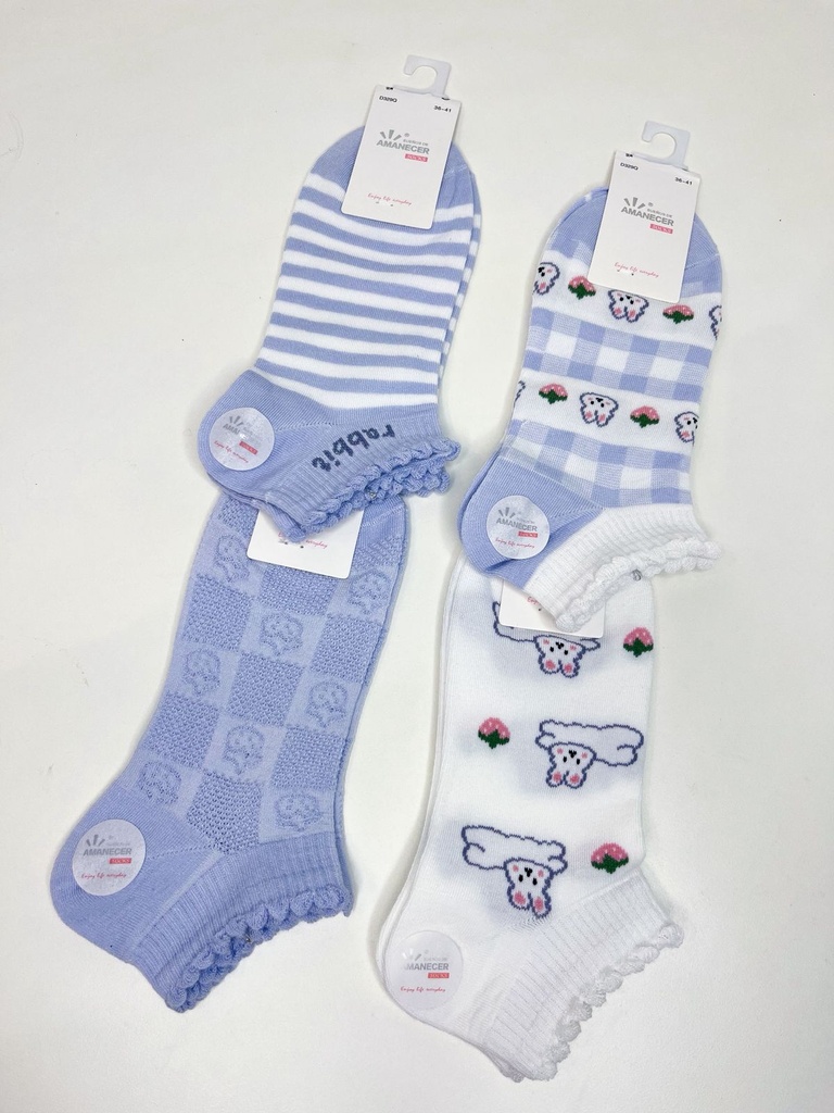 Pack medias conejo celeste x12