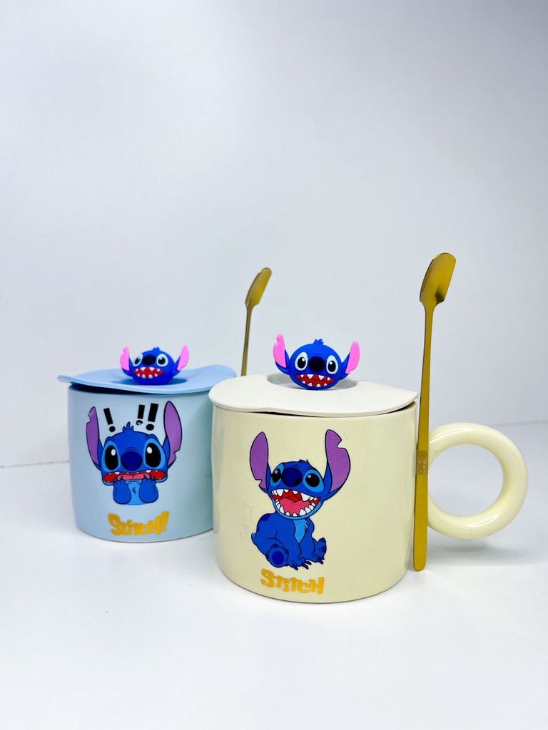 Taza stitch con tapa de silicona