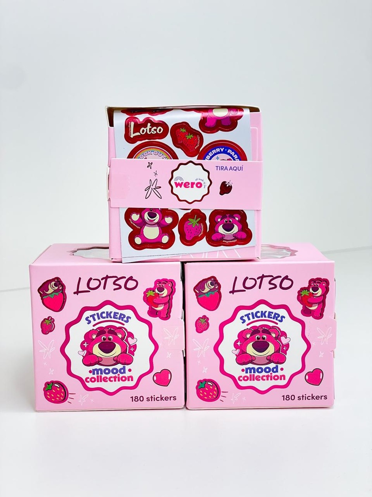 Cubo de 180 sticker oso lotso
