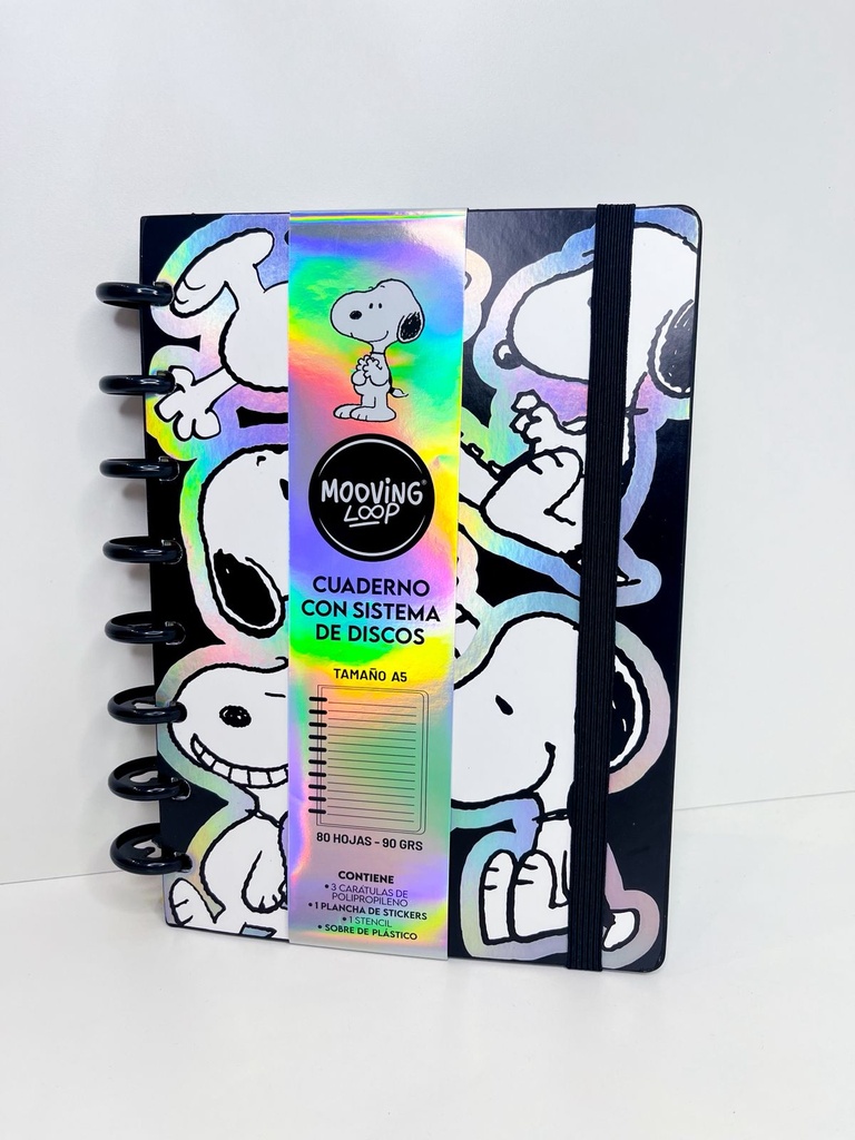 Cuaderno con sistema de discos snoopy