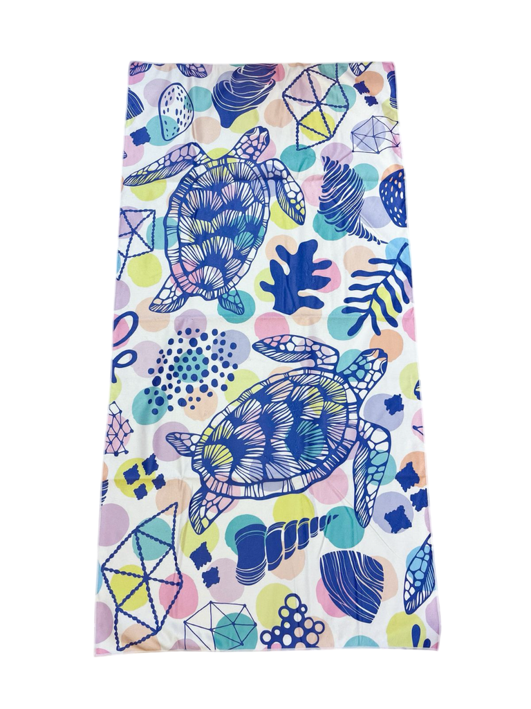 Toalla tortuga caracoles violetas