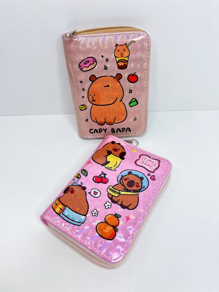 Billetera capybara con cierre