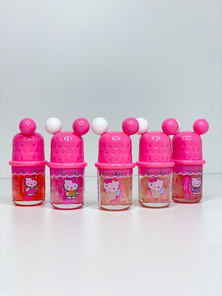 Brillo labial con orejas kitty