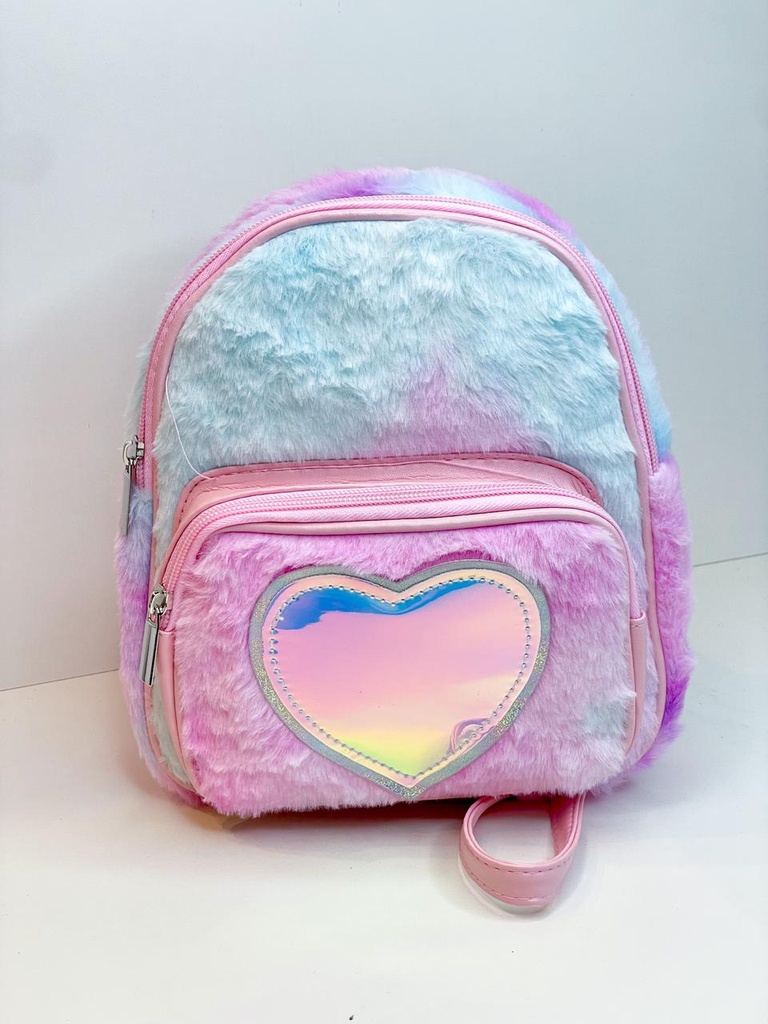 Mochila de peluche con corazón trendy