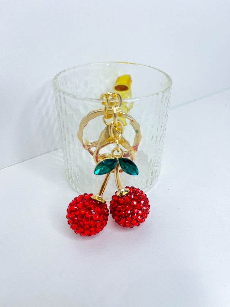 Llavero de cerezas con cristales