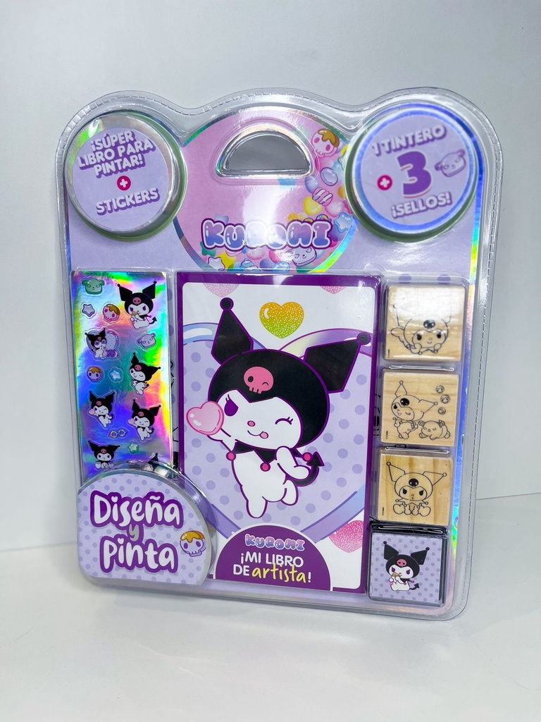 Libro para pintar + stickers + sellos