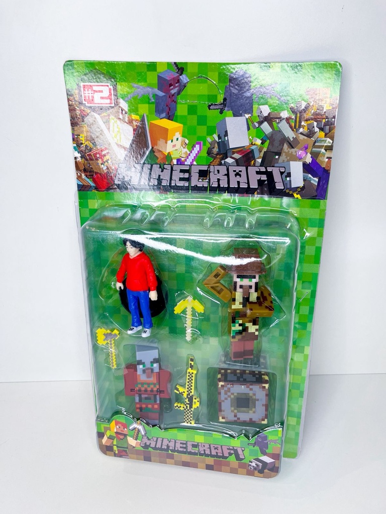 Muñeco minecraft con accesorios