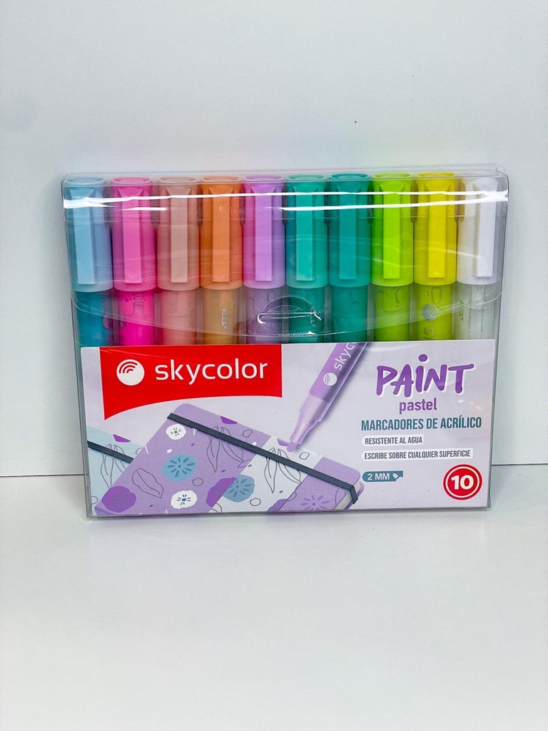 Marcador paint acrilico x10 skycolor