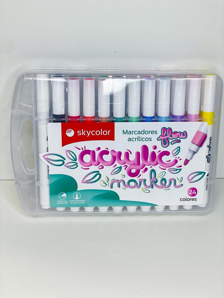 Marcadores flow acrilicos x24 skycolor