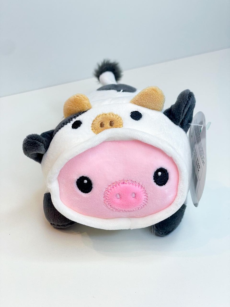 Peluche cerdito disfrazado vaquita 15cm