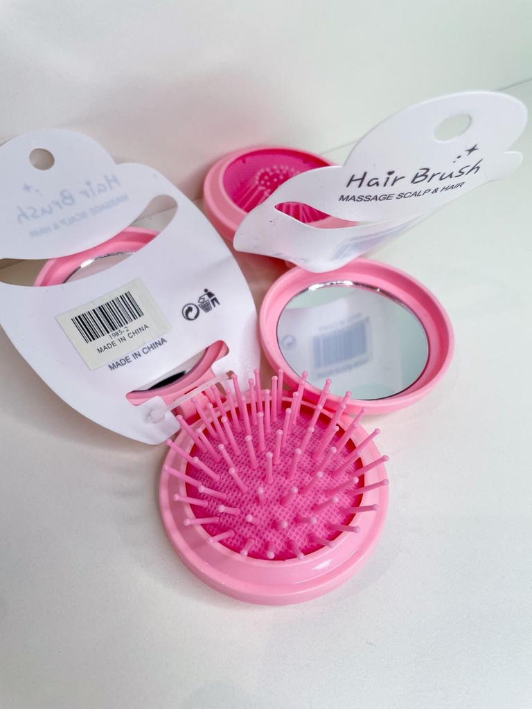 Espejo + cepillo de cartera