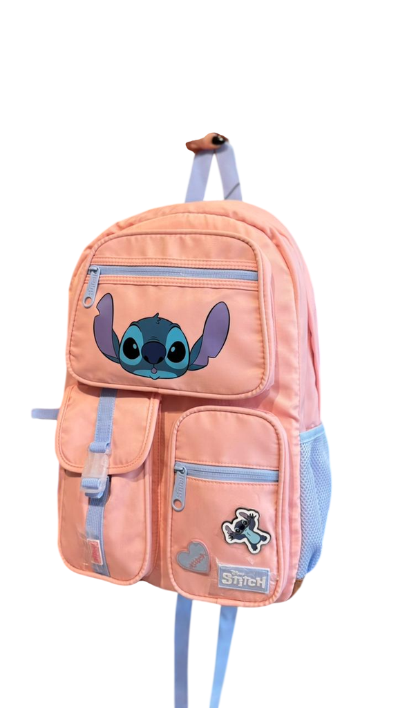 Mochila escolar disney stitch pink 18"