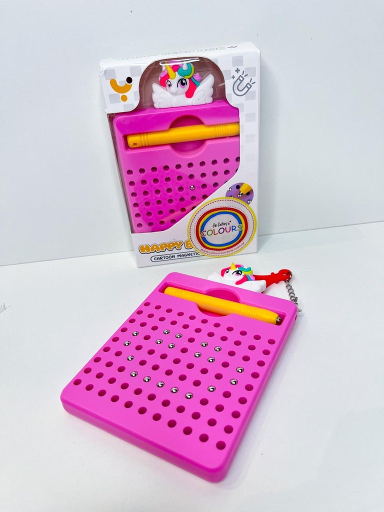 Juego magnético con bolitas y lápiz unicornio
