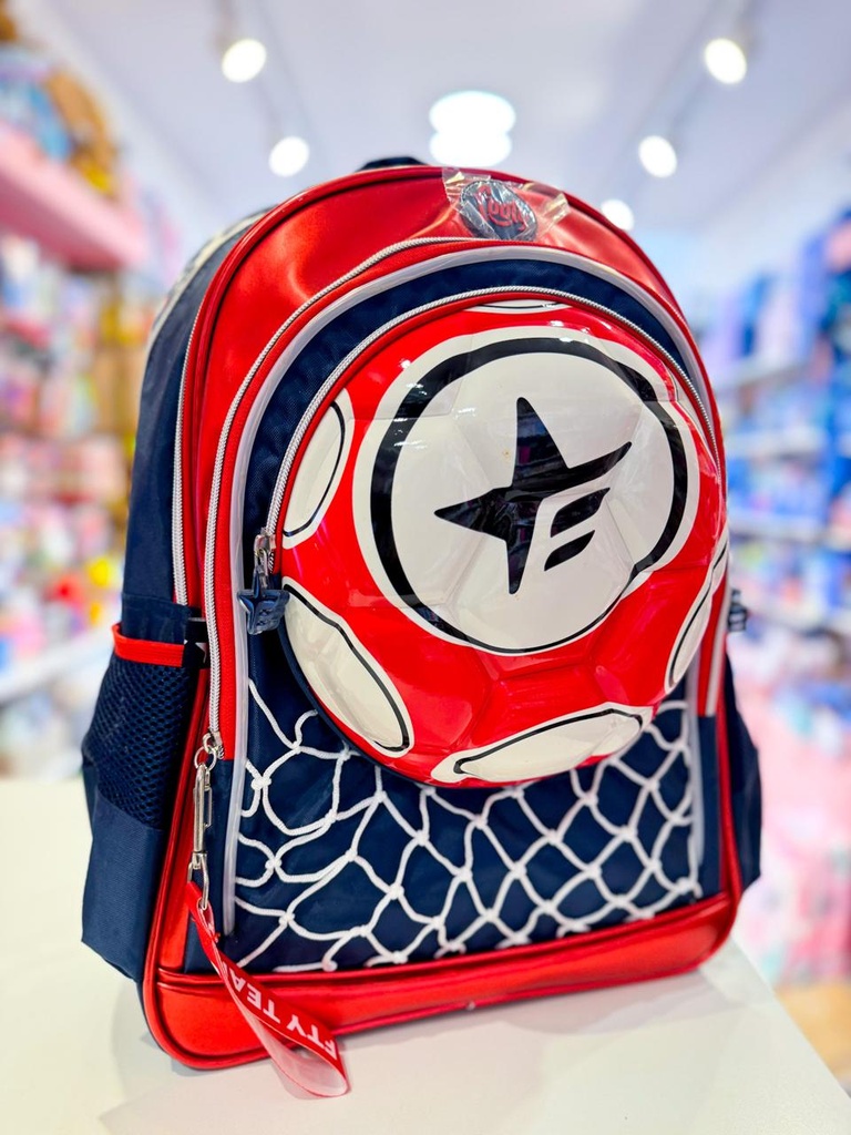 Mochila escolar espalda pelota footy luz 18"