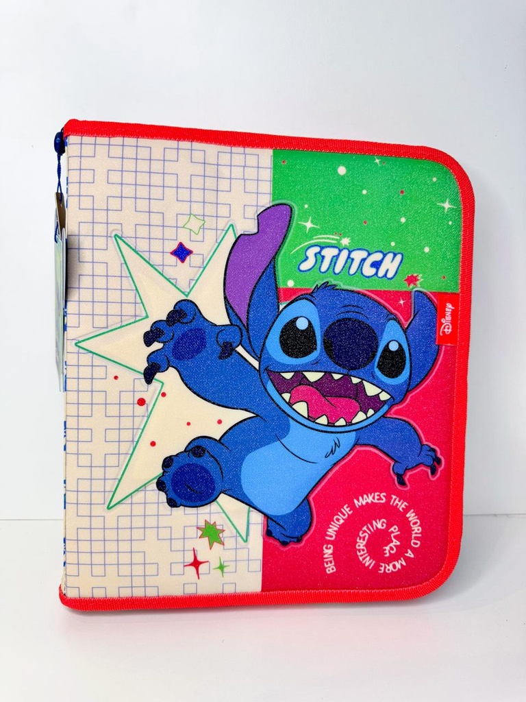 Carpeta disney stitch brillo con cierre N°3