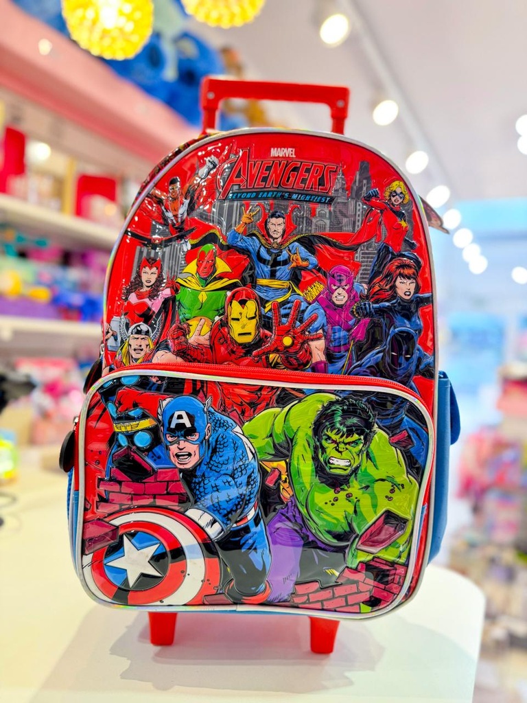 Mochila escolar carrito avengers 18''