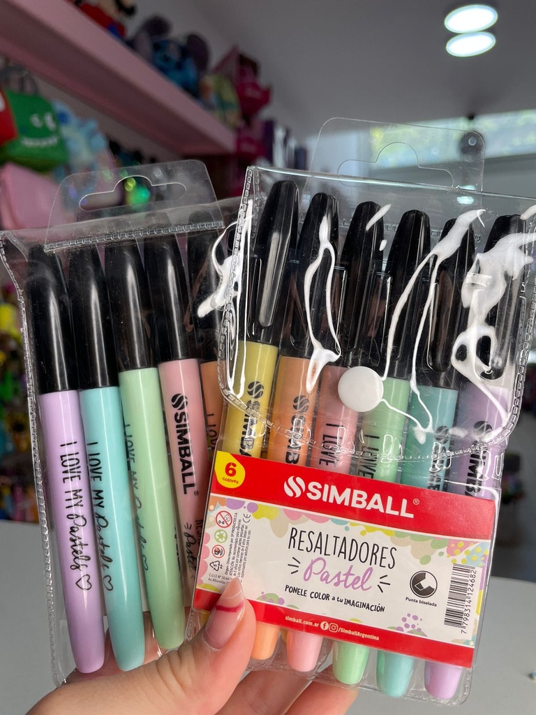 Resaltador pastel x6 Simball