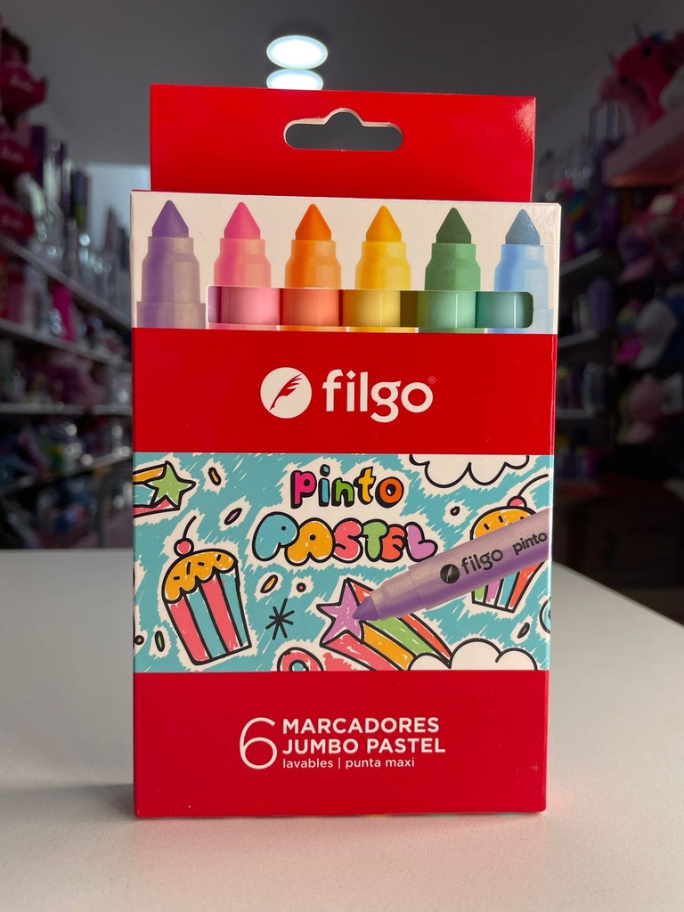 Fibras pastel x6 filgo punta maxi