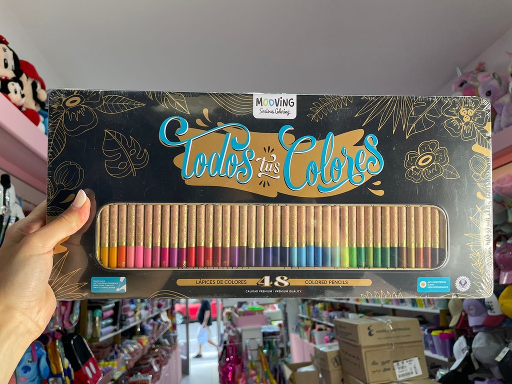 Set en lata lapices de colores x48 mooving