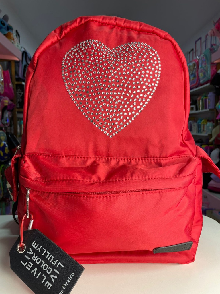 Mochila espalda las oreiro corazon con strass