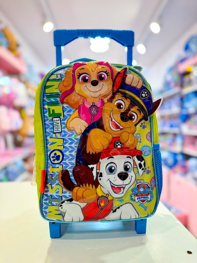 Mochila escolar carrito paw patrol cresko 03 12"