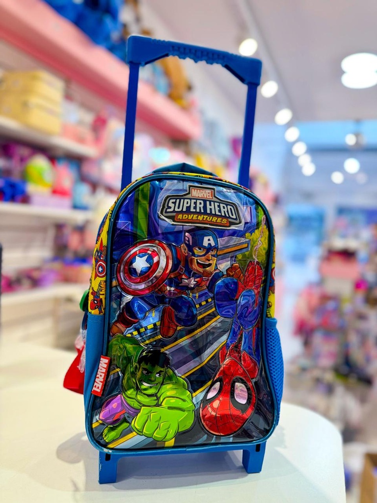 Mochila escolar carrito marvel super hero 12"