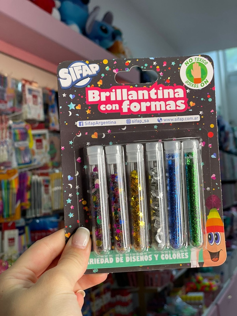 Brillantina con formas x6 sifap