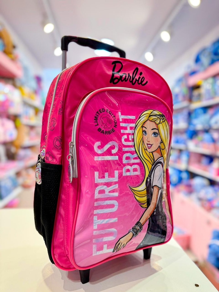 Mochila escolar carrito barbie 16"