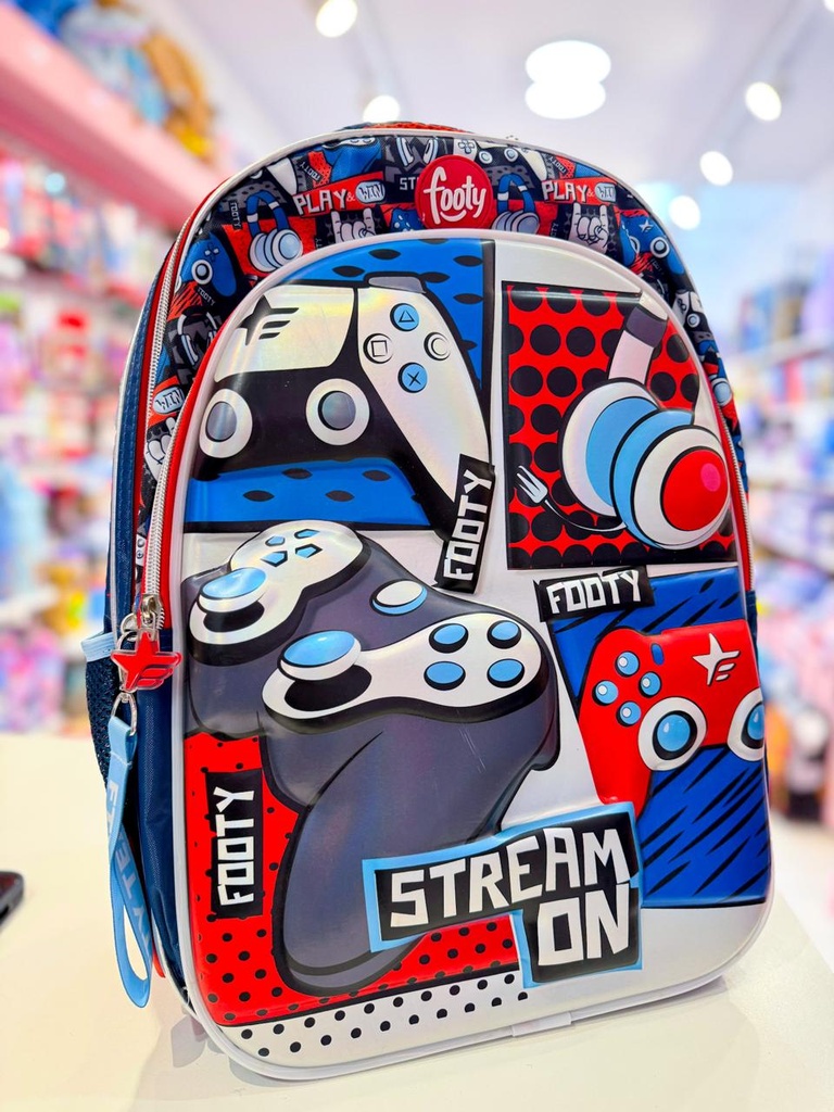 Mochila espalda escolar video juego footy 18´´
