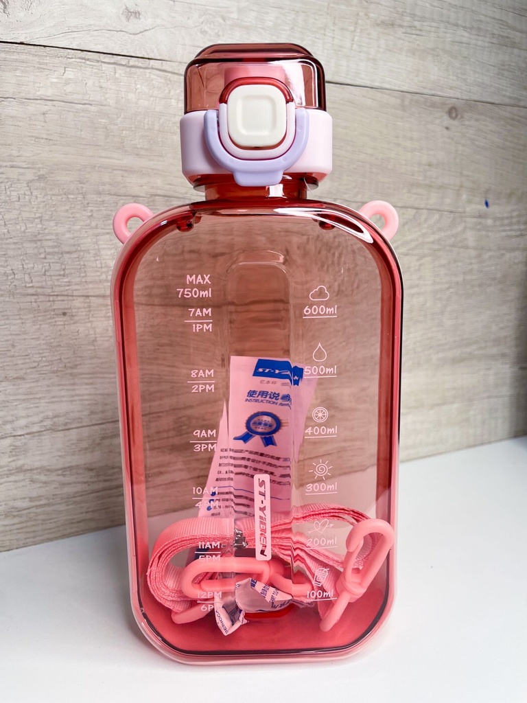 Botella transparente de colores