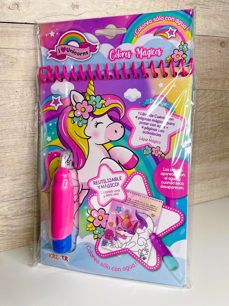 Libro con lapiz de agua para colorear