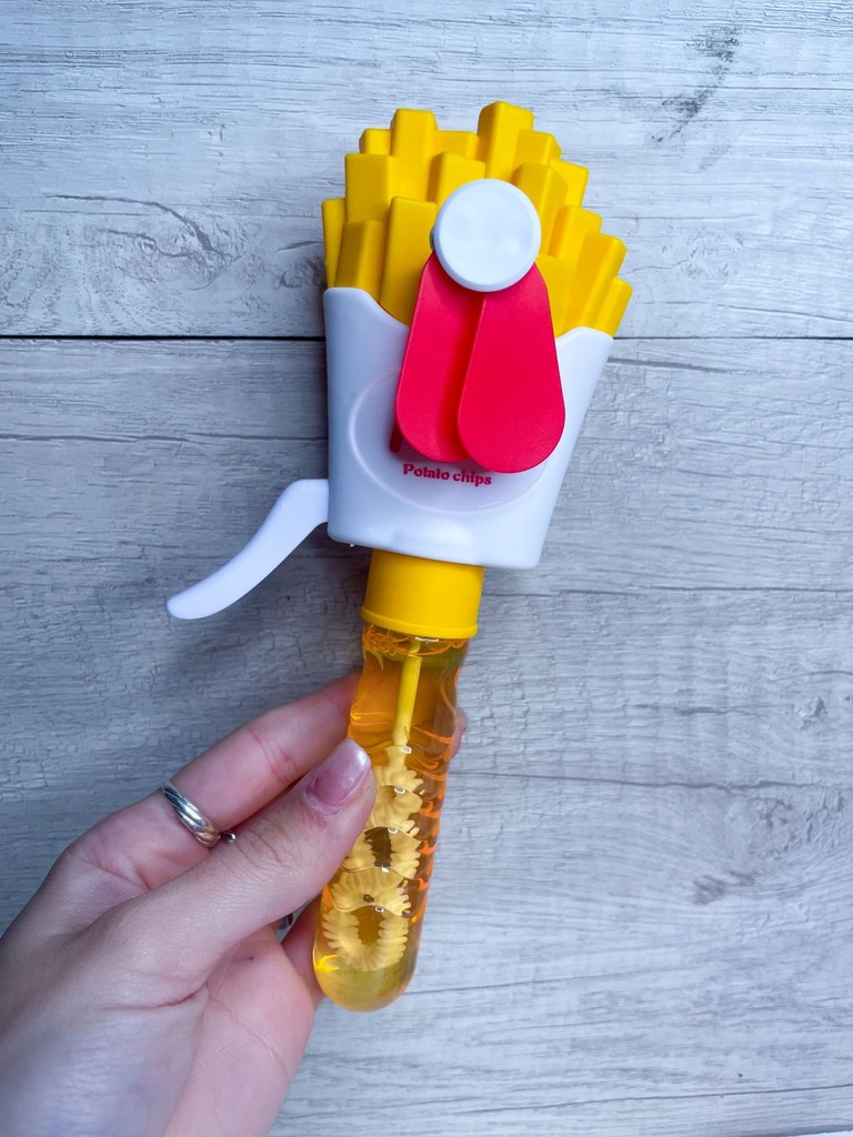 Burbujero papas fritas con ventilador de mano