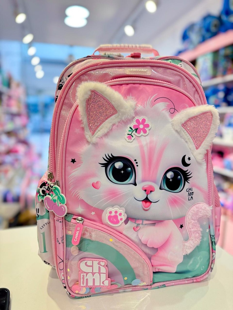 Mochila escolar espalda chimola gato 18"
