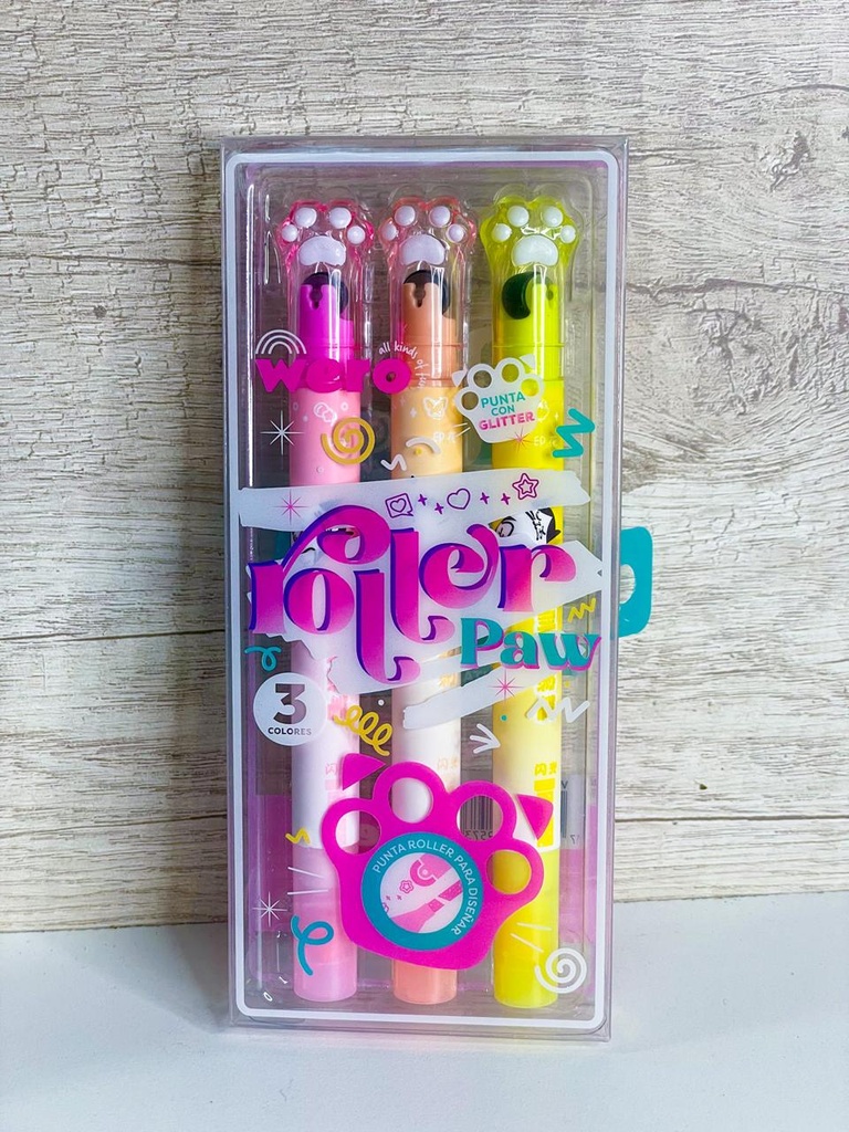 Marcador roller gato x3