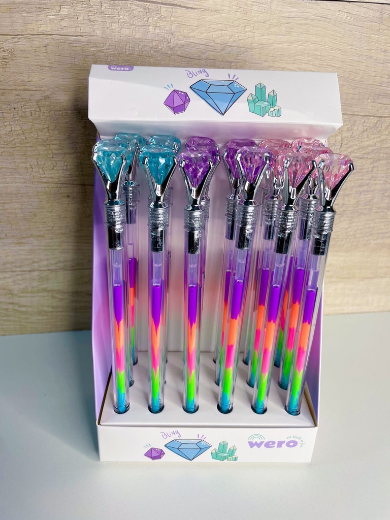 Lapicera diamante tinta multicolor