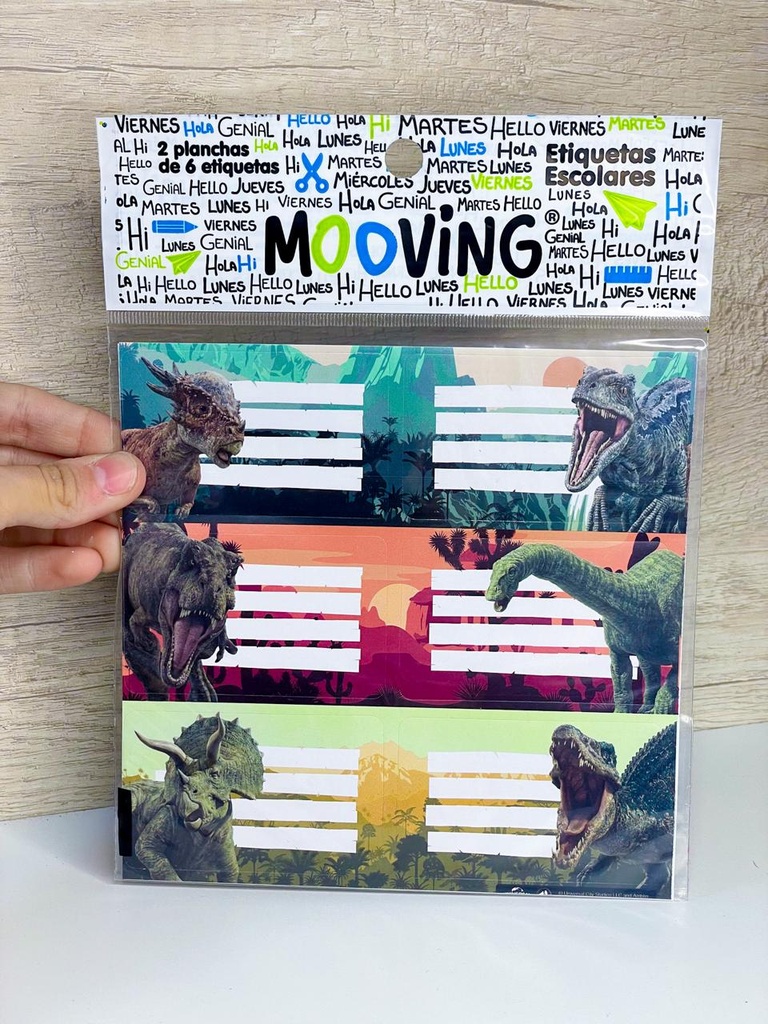 Etiquetas autoadhesivas x12 jurassic world