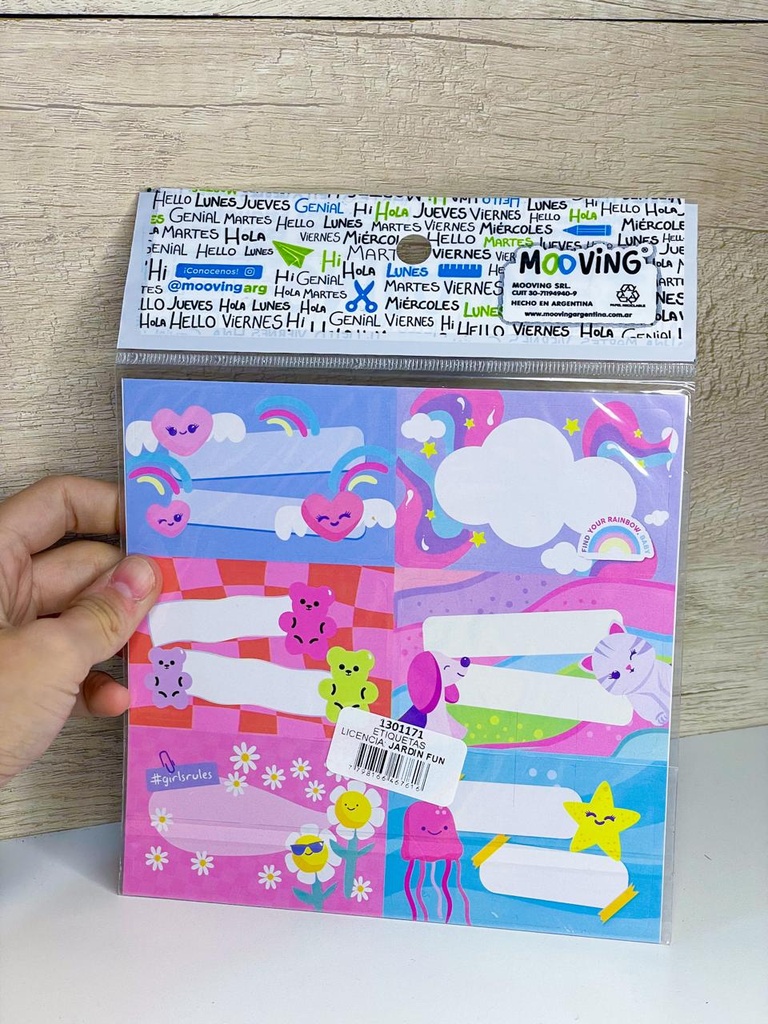 Etiquetas autoadhesivas x12 jardin fun