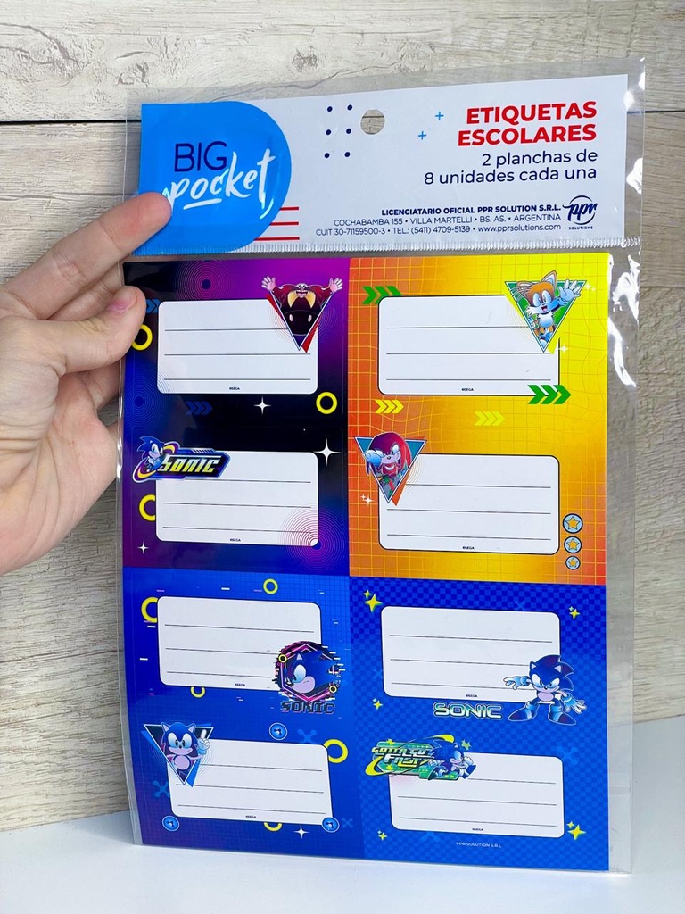 Etiquetas autoadhesivas x16 sonic