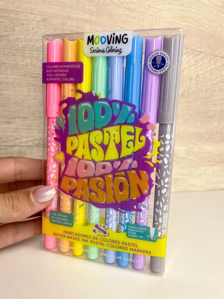 Marcador pastel mooving x8