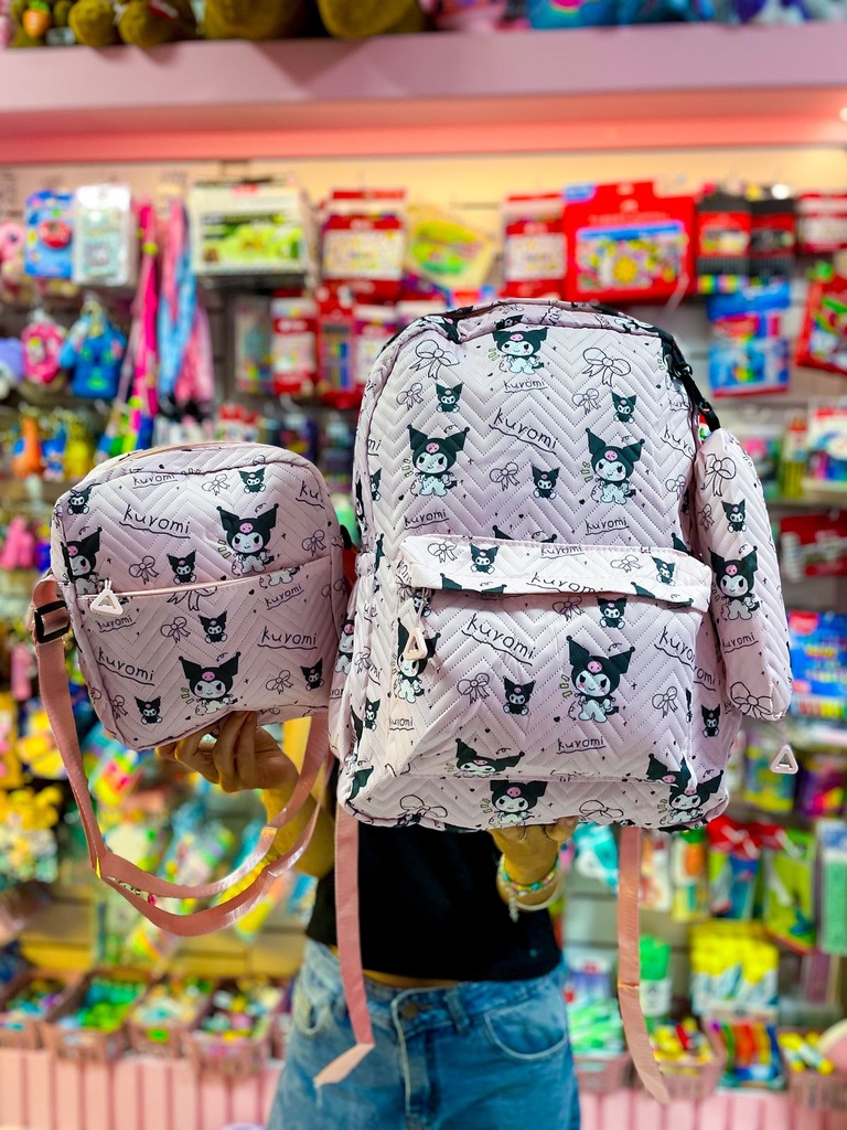 Mochila kuromi x3 piezas