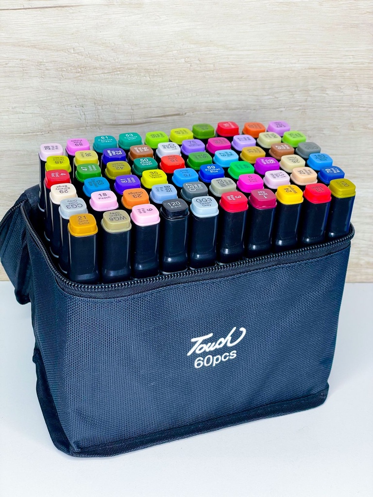 Fibras doble punta con estuche x60 unidades