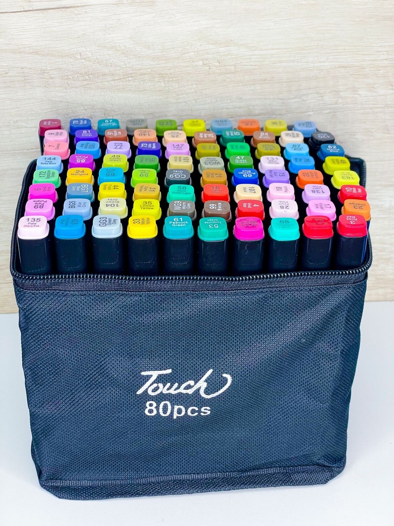 Fibras doble punta con estuche x80 unidades