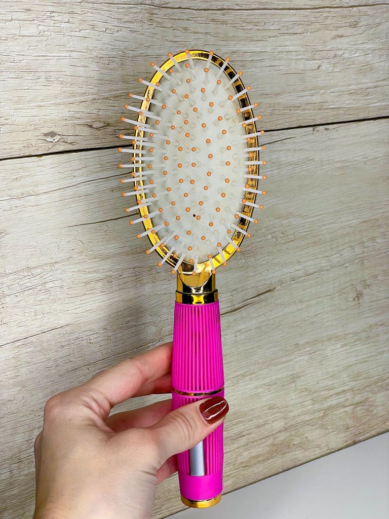 Cepillo dorado mango rosa